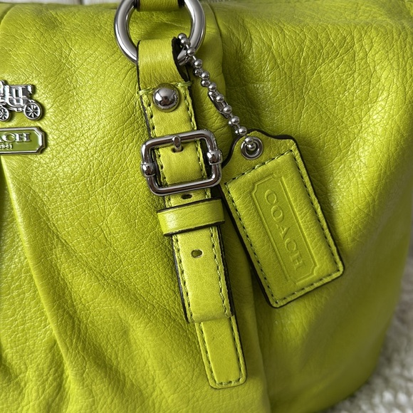 Coach Madison Juliette Satchel Purse Handbag Kiwi and Silver - Picture 2 of 12
